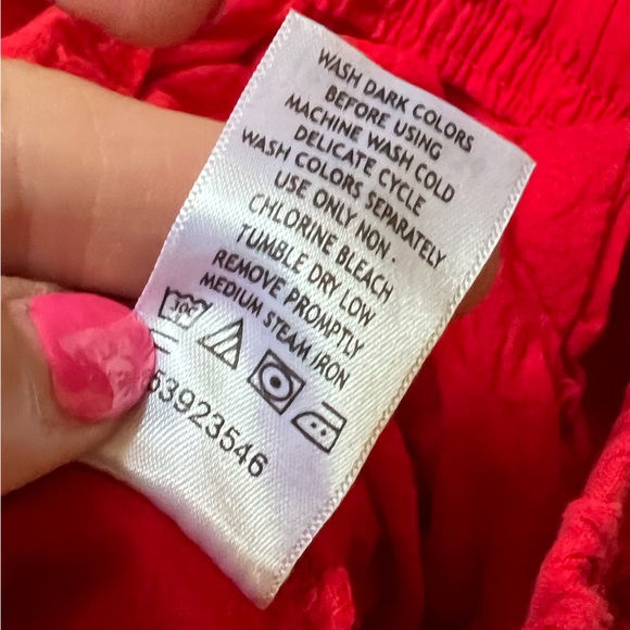 100% cotton Woman Within Vibrant Red Textured Pants size 20W (SKU P203) - Picture 6 of 11